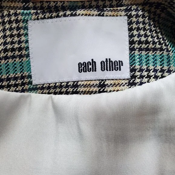 NWOT EACH X OTHER LONG PLAID DUSTER COAT - Picture 9 of 10